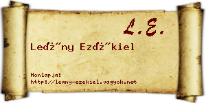 Leány Ezékiel névjegykártya